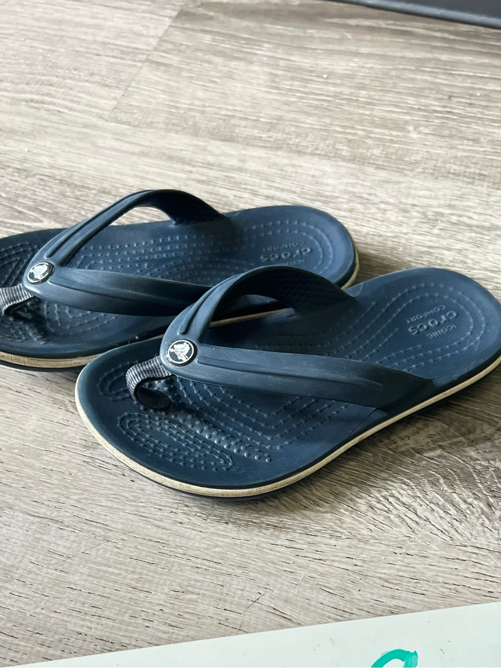 CROCS Kids Navy Blue Flip Flop Sandals